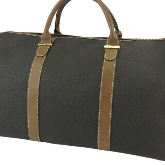 dunhill Boston bag herringbone PVC  leather Auth T19136 - Picture 6 of 9